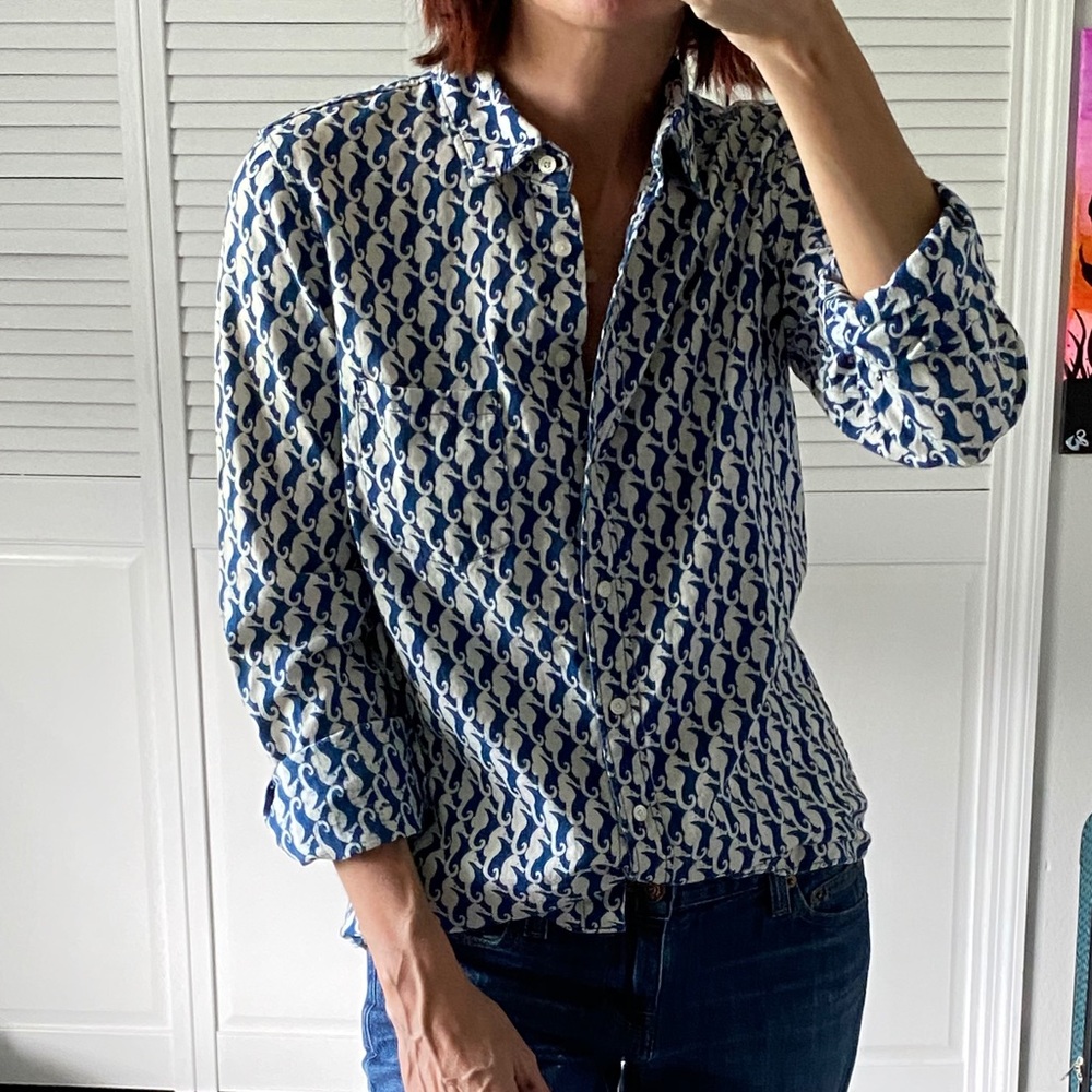 J. Crew  Boy Shirt in Seahorse